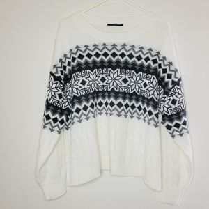 Lane Bryant Snow Sweater Women's White Size 18 Classic Cropped Long Sleeve Cute